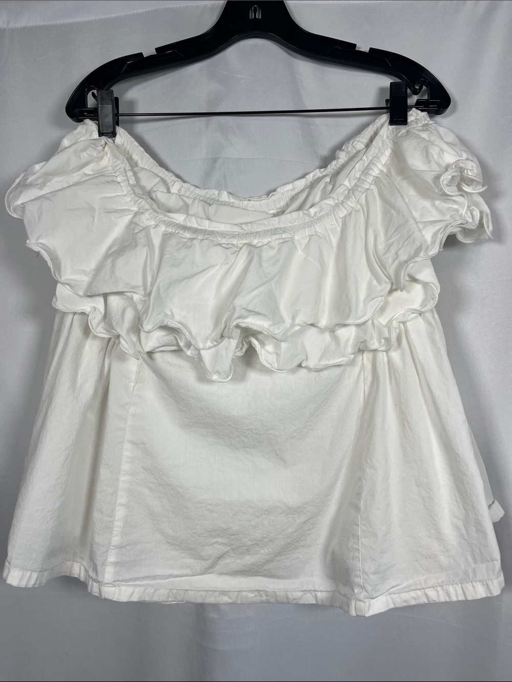 🛍️SALE🛍️Free people cotton poplin ruffle strapless top hidden pockets sz XS - Picture 4 of 5